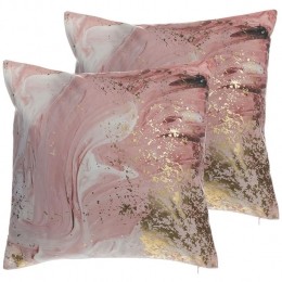 Beliani-LANTANA-Sierkussensetvan2-Roze-45x45cm-Polyester