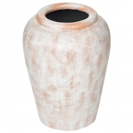 Beliani-MIRI-Decoratievevaas-Gebrokenwit-Terracotta