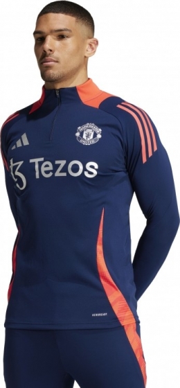 adidasManchesterUnitedTrainingstrui14-Zip2024-2025DonkerblauwRoodZilver