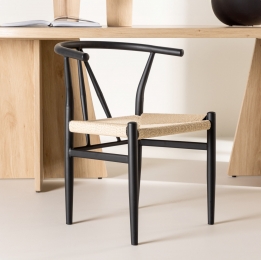 NohrEetkamerstoelAtalieRattan-Zwart