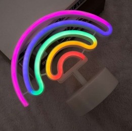 LEDNeonTafellampRegenboogOpBatterijenenUSB22x16x1cmRGB