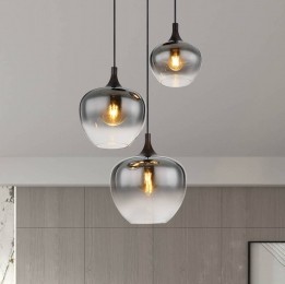 GloboMaxyhanglamp48cmrookgrijsglas3-lamps