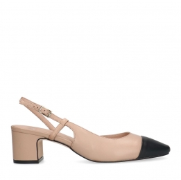 Beigelerenslingbackpumps