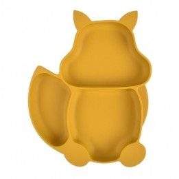 Dutsi-SiliconenBabyenKindBord-ZuignapBord-MosterdGeelVosje