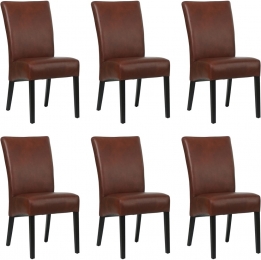 Setvan6CognaclerenlandelijkeeetkamerstoelenJust-GranadaleerCognaccognacleer