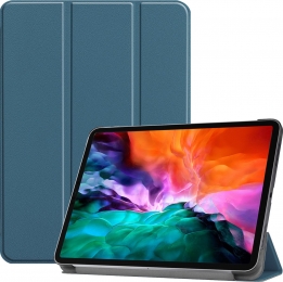 Hoozey-TablethoesgeschiktvoorAppleiPadPro129inch2022iPadPro1292021iPadPro1292020-Tri-FoldBookCase-MetAutoWakefunctie-MarineBlauw