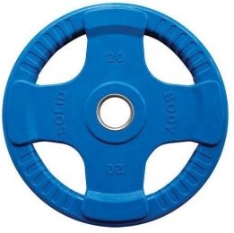 Body-SolidGekleurdeOlympischeRubberHalterschijf-Blauw-20kg