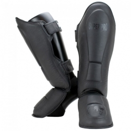 SuperProCombatGearLederenScheenbeschermer-Grijs-Small