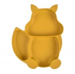 Dutsi-SiliconenBabyenKindBord-ZuignapBord-MosterdGeelVosje