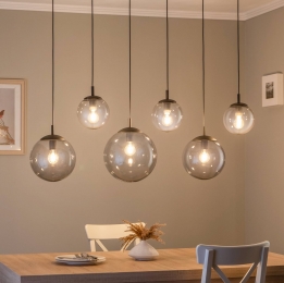TKLightingHanglampEsmeglasgrafiet-transparant6-lampslineair