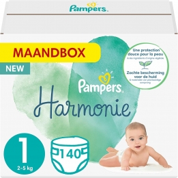 Pampers-Harmonie-Maat1-Maandbox-140luiers-25KGITALIAANS