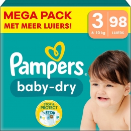 Pampers-BabyDry-Maat3-MegaPack-98stuks-610KG