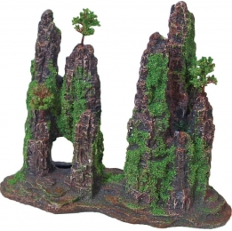 Polyresinornamentrotszuilenmetgatmosenboom22cmDecoratieGebrdeBoon-Gebrdeboon