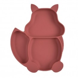 Dutsi-SiliconenBabyenKindBord-ZuignapBord-WijnroodVosje