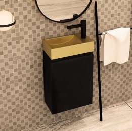 MDInteriorBlessedtoiletmeubelzwartmangohoutrechtsmetfonteinmatgoudrechts