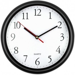 JAPClocksAC61-Rondewandklok-27cm-Wandklokmodern-Muurklok-Zwart