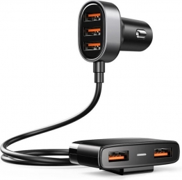 Joyroom-Autoladermet5USBpoorten-30QuickCharge-Snellader-USB-A-15Meter-Zwart