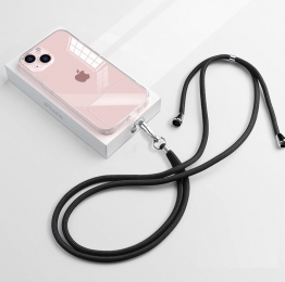 TelefoonkoordUniverseel-PhoneCord-VerstelbareTelefoonketting-Afneembaar-Zwart