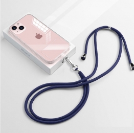 TelefoonkoordUniverseel-PhoneCord-VerstelbareTelefoonketting-Afneembaar-DonkerBlauw