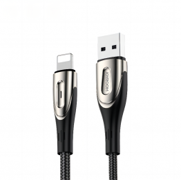 JOYROOM-USB-AnaarLightningkabel-UniverseleSnelladergeschiktvoorbijviPhoneofanderetoestellenmetLightningaansluiting-2Meter-3A-Zwart
