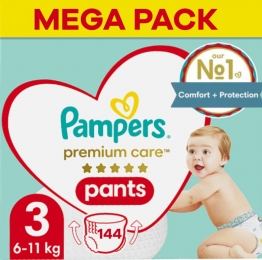 Pampers-PremiumCarePants-Maat3-MegaPack-144luierbroekjes-611KG