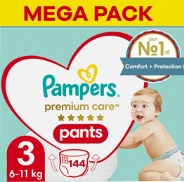 Pampers-PremiumCarePants-Maat3-MegaPack-144luierbroekjes-611KG