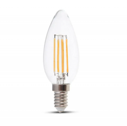 Setvan10E14LEDFilamentLamp-4Watt400Lumen-3000KWarmwittelichtkleur-300stralingshoek-20000brandurengeschiktvoorE14fittinge