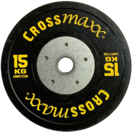 LifemaxxCrossmaxxCompetitionBumperPlate-Halterschijf-Zwart-50mm-15kg