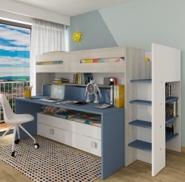 HoogslaperSpectraBlauwmetbureauenbed