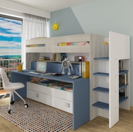 HoogslaperSpectraBlauwmetbureauenbed