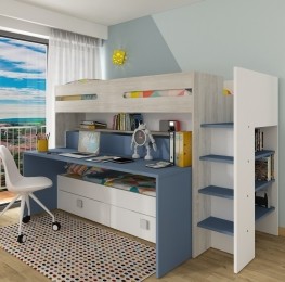 HoogslaperSpectraBlauwmetbureauenbed