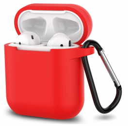 Case2go-HoesjegeschiktvoorAppleAirpods12-Siliconenbeschermhoesmetopdruk-30mm-Rood