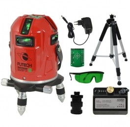 FUTECHMulticross8HPSDKruislijnlaserInKofferGroen50mMetOntvangeroptie-8Lijnen