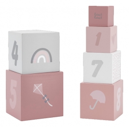 LabelLabelRozeHoutenStapelblokken