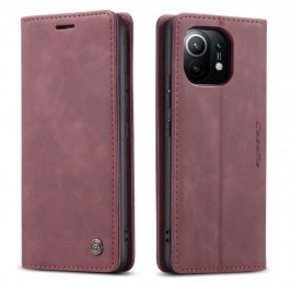 CaseMe-HoesjegeschiktvoorXiaomiMi11T-WalletBookCase-Magneetsluiting-Rood