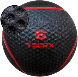 ToorxFitnessMedicineBall-ZwartRood-5kg