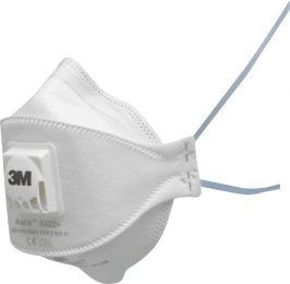 3M9322AuraStofmasker-FFP2-Onderhoudsvrij-Plooibaar-MetUitademventiel