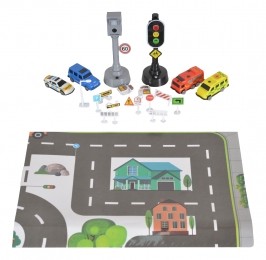MoniToysCityCar13-deligeVerkeerSpeelsetmetMatje111647