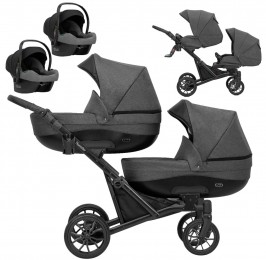 KunertBoosterBlackGraphiteTandemDuowagenincl2AutostoelenBO-03-BLACK