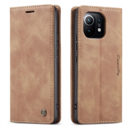 CaseMe-HoesjegeschiktvoorXiaomiMi11T-WalletBookCase-Magneetsluiting-LichtBruin