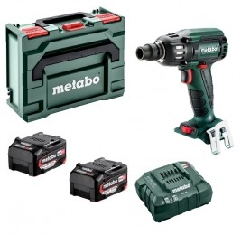 MetaboSSW18LTX400BL18VLi-IonAccuSlagmoersleutelSet2x52AhLi-PowerAccuInMetaBOX-400Nm-12-Koolborstelloos