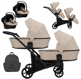 KunertBravCreamTandemDuowagenIncl2Autostoelen