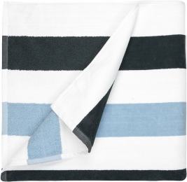 TheOneTowellingStrandhanddoek90x190cmStripeAnthracitelightblue