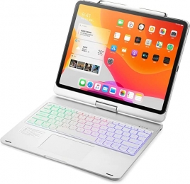 iPadPro129inch202020212022ToetsenbordCaseZilver360gradendraaibaarmetTouchpadMuis