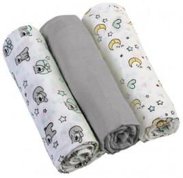 BabyOno3StuksGrijsHydrofielLuiers34801