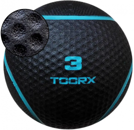 ToorxFitnessMedicineBall-ZwartBlauw-3kg
