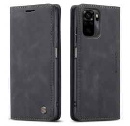 CaseMe-HoesjegeschiktvoorXiaomiRedmiNote10Pro-WalletBookCase-Magneetsluiting-Zwart
