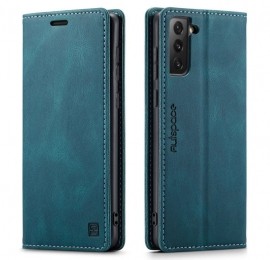 AutSpace-SamsungGalaxyS21Ultrahoesje-WalletBookCase-Magneetsluiting-metRFIDbescherming-Blauw