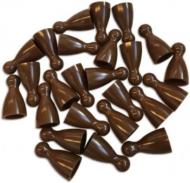PlasticSpelPionnen12x24mmBruin100stuks