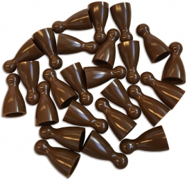 PlasticSpelPionnen12x24mmBruin100stuks